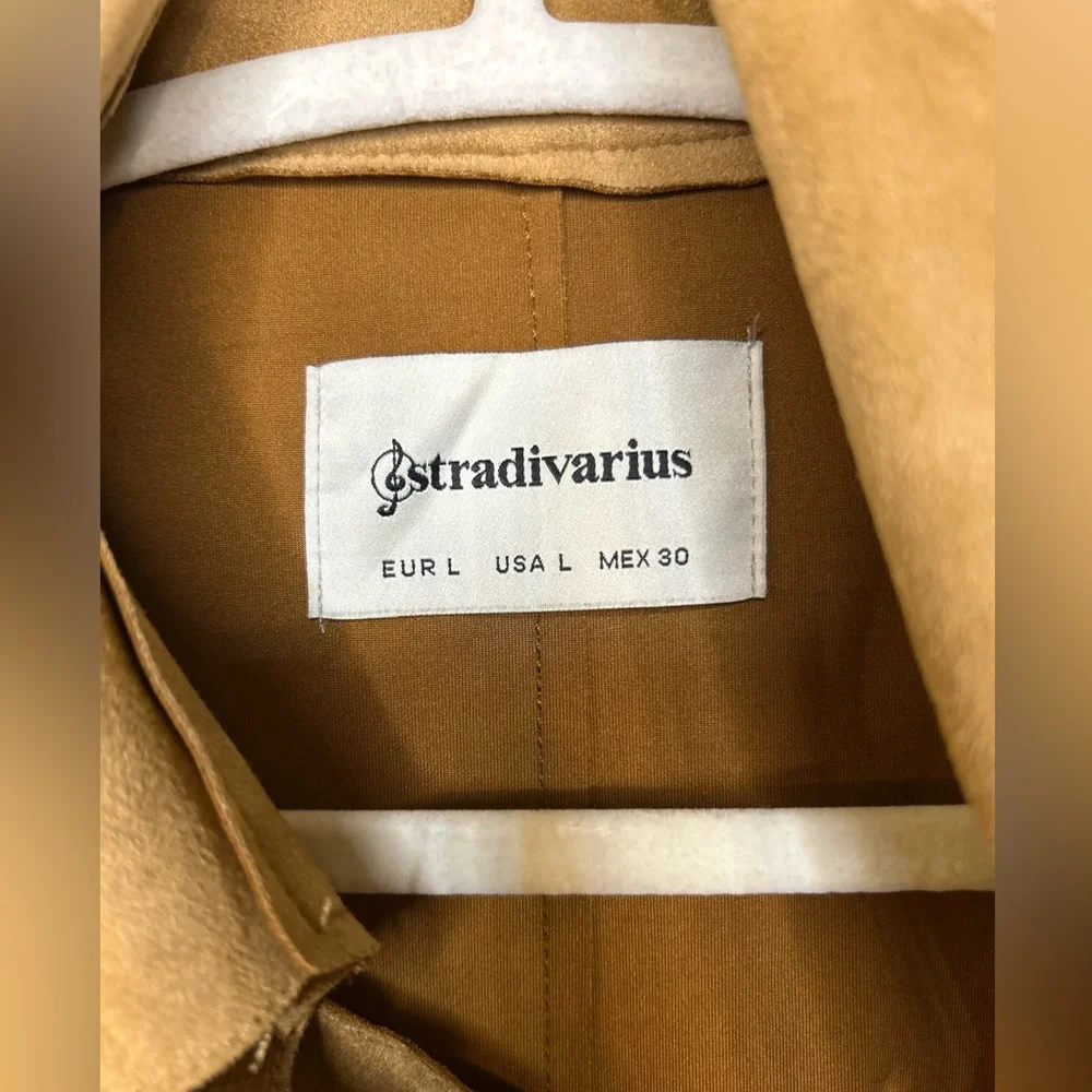 Faux suede brown trench coat size L